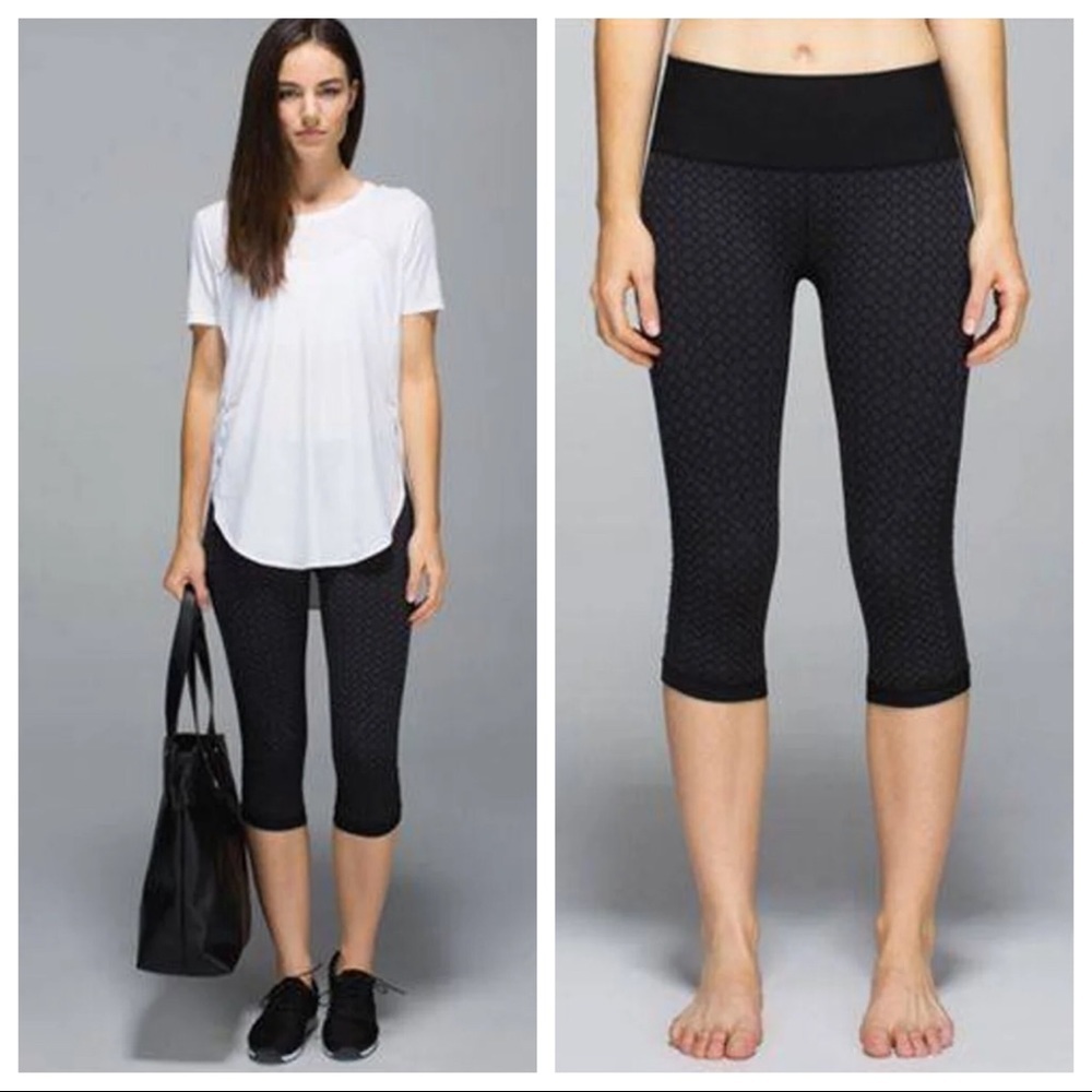 Lululemon In The Flow Crops Soul Geo Print Size 4